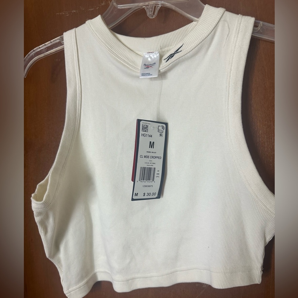 Reebok Women's Off-White Crop Top